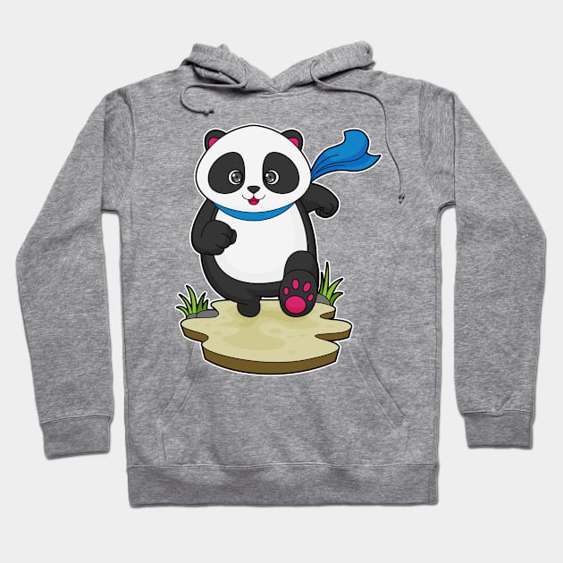 Panda as Runner with Scarf Hoodie by Markus Schnabel